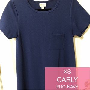 LulaRoe Liverpool Fabric True Navy Carly Dress